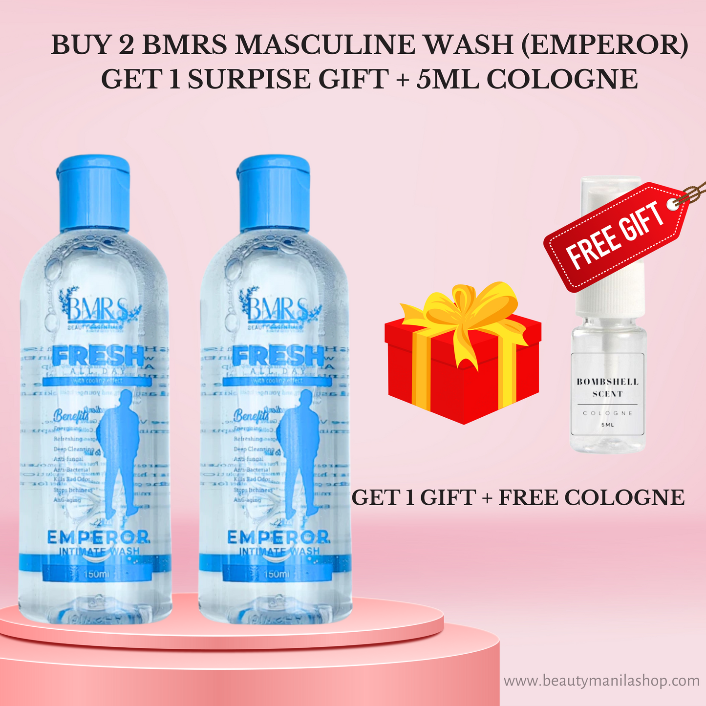 BMRS Original Fresh All Day Emperor Masculine Wash for Men 150ml