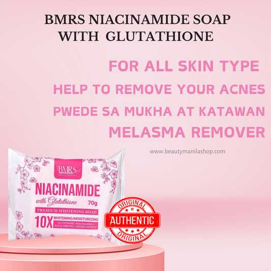All New Packaging BMRS Niacinamide Soap 10x Whitening With Glutathione