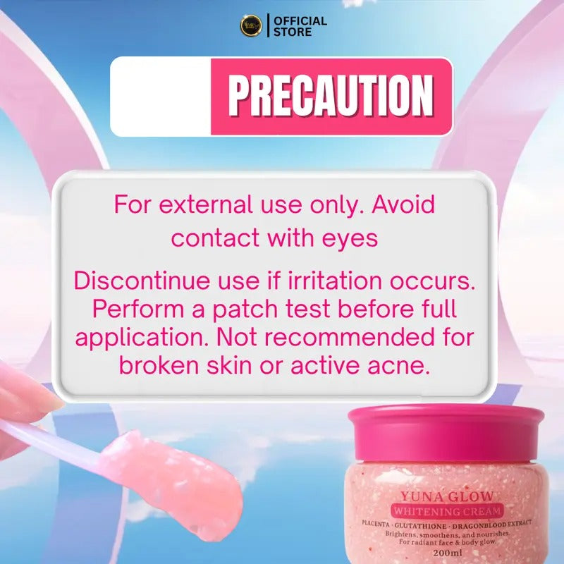 BMRS YUNA GLOW WHITENING CREAM with Placenta, Glutathione and Dragon Blood Extract for Body Glow
