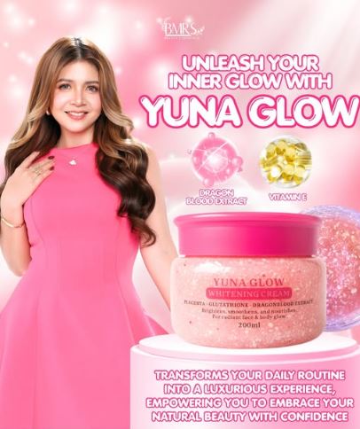 BMRS YUNA GLOW WHITENING CREAM with Placenta, Glutathione and Dragon Blood Extract for Body Glow