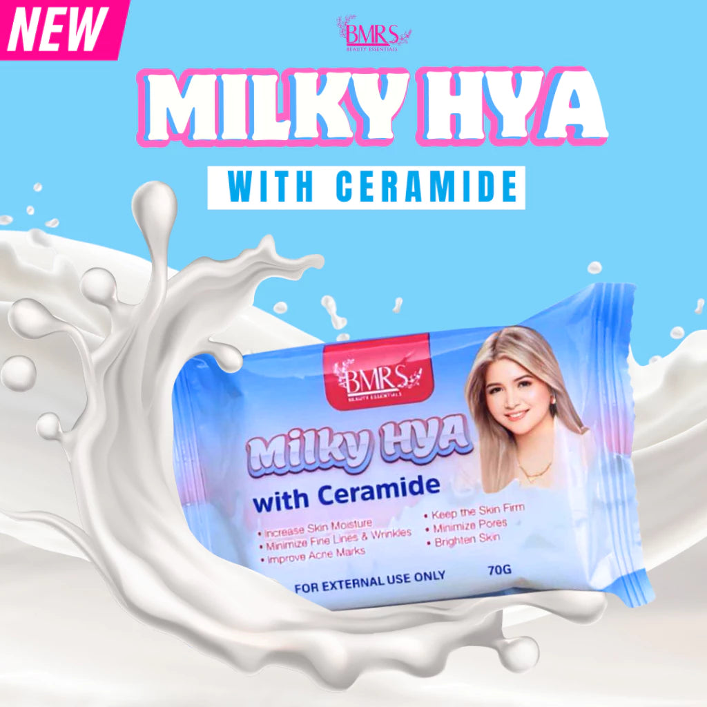 BMRS Milky Hya Soap with ceramide, Glutathione Vitamin E&A Brightening, Moisturize