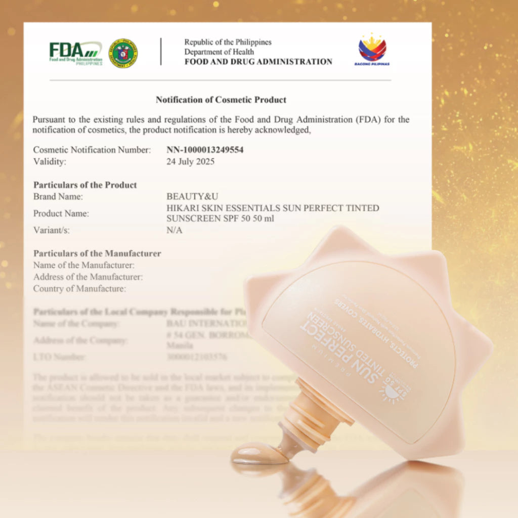 Hikari Premium Sun Perfect Tinted Sunscreen SPF50 PA+ | Lightweight, Glowing, Hydrating & Protection