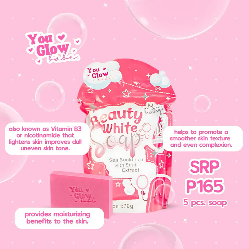 YOU GLOW BABE - BEAUTY WHITE SOAP | 10X POWER WHITENING | 5PCS PER PACK