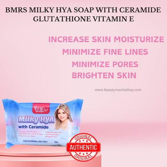 BMRS Milky Hya Soap with ceramide, Glutathione Vitamin E&A Brightening, Moisturize