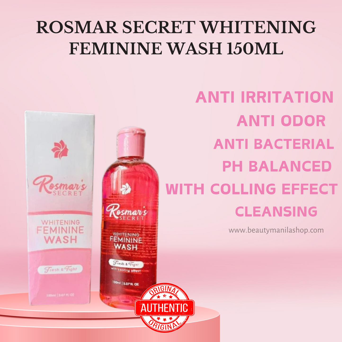 Rosmar Secret Whitening Feminine Wash & Rosmar Hydra Intimate Wash 150ml