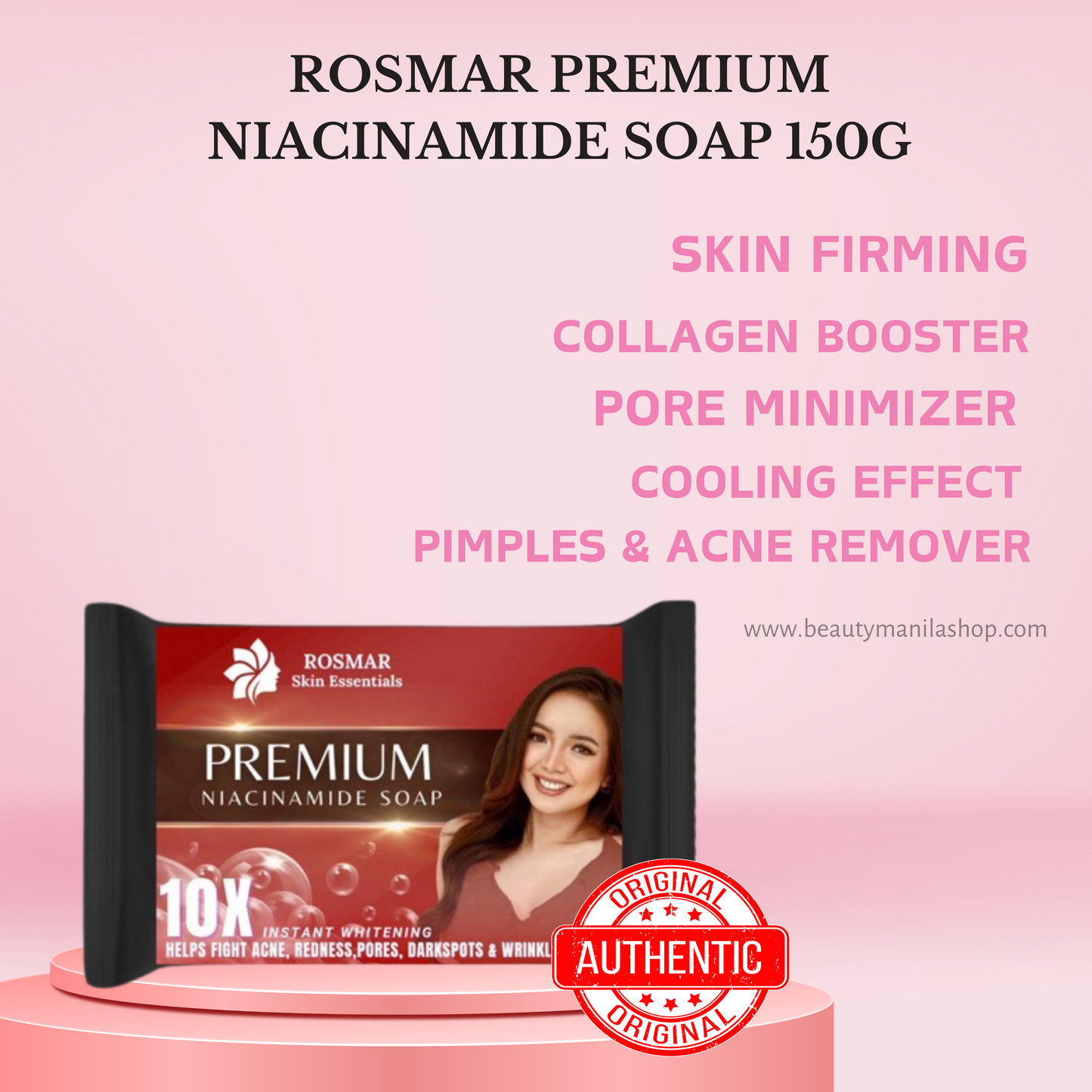 100% AUTHENTIC NIACINAMIDE SOAP 150g ROSMAR PREMIUM QUALITY