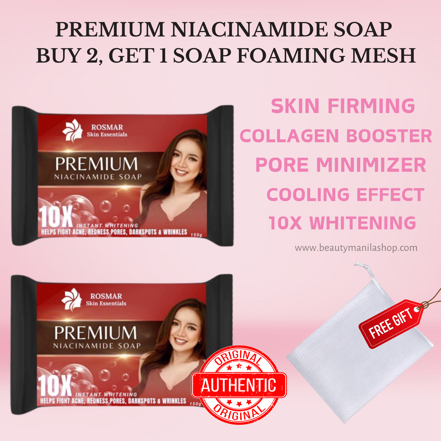 100% AUTHENTIC NIACINAMIDE SOAP 150g ROSMAR PREMIUM QUALITY