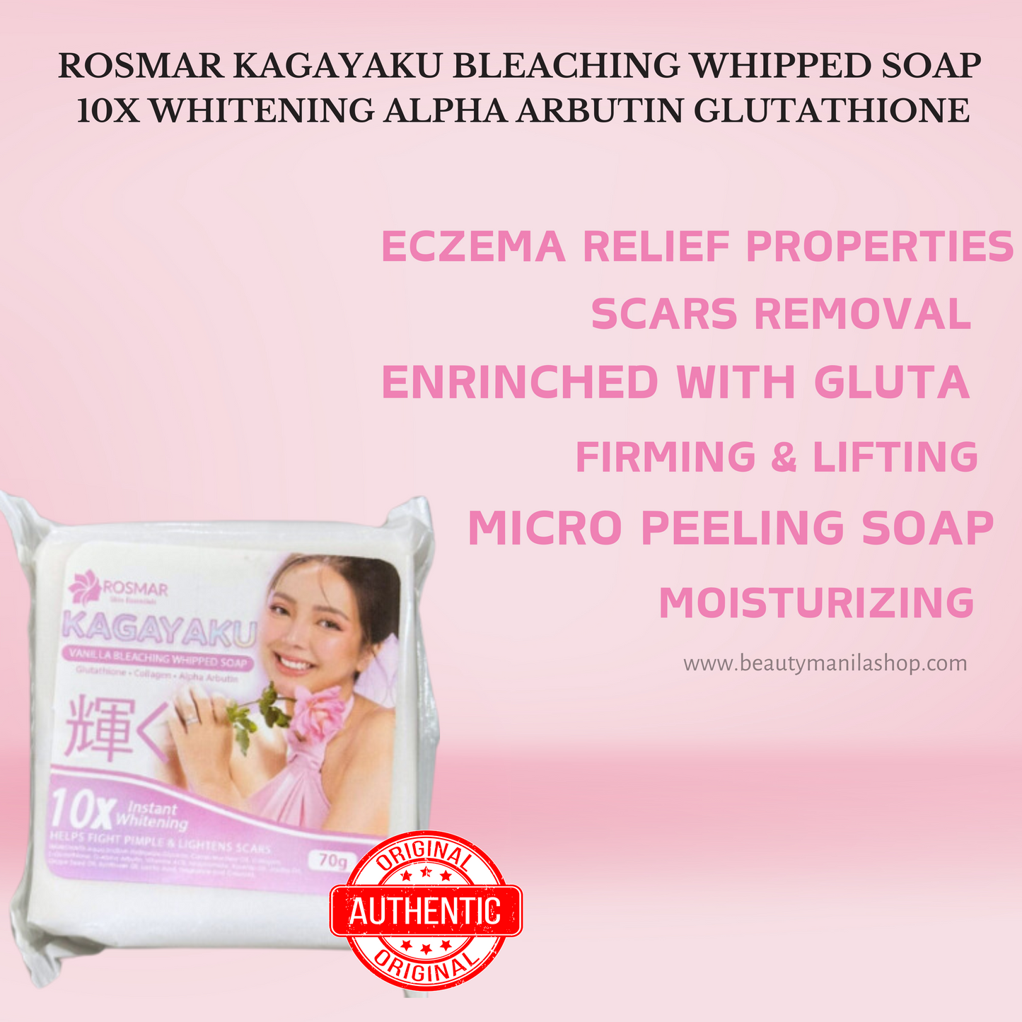Rosmar Kagayaku Bleaching Whipped Soap 75g NEW PACKAGING (per piece)