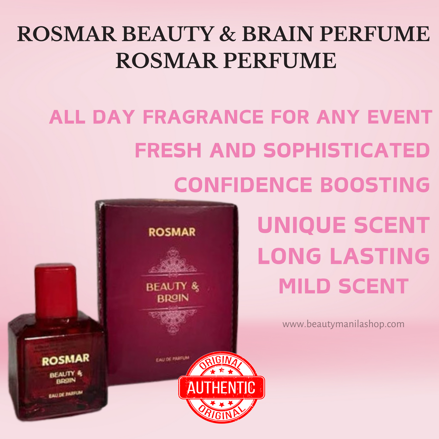 LONG LASTING SCENT WITH ELEGANT BOTTLE Beauty & Brain Perfume & Loyal Perfume HIGH-END PERFUME (MALE & FEMALE SCENT)