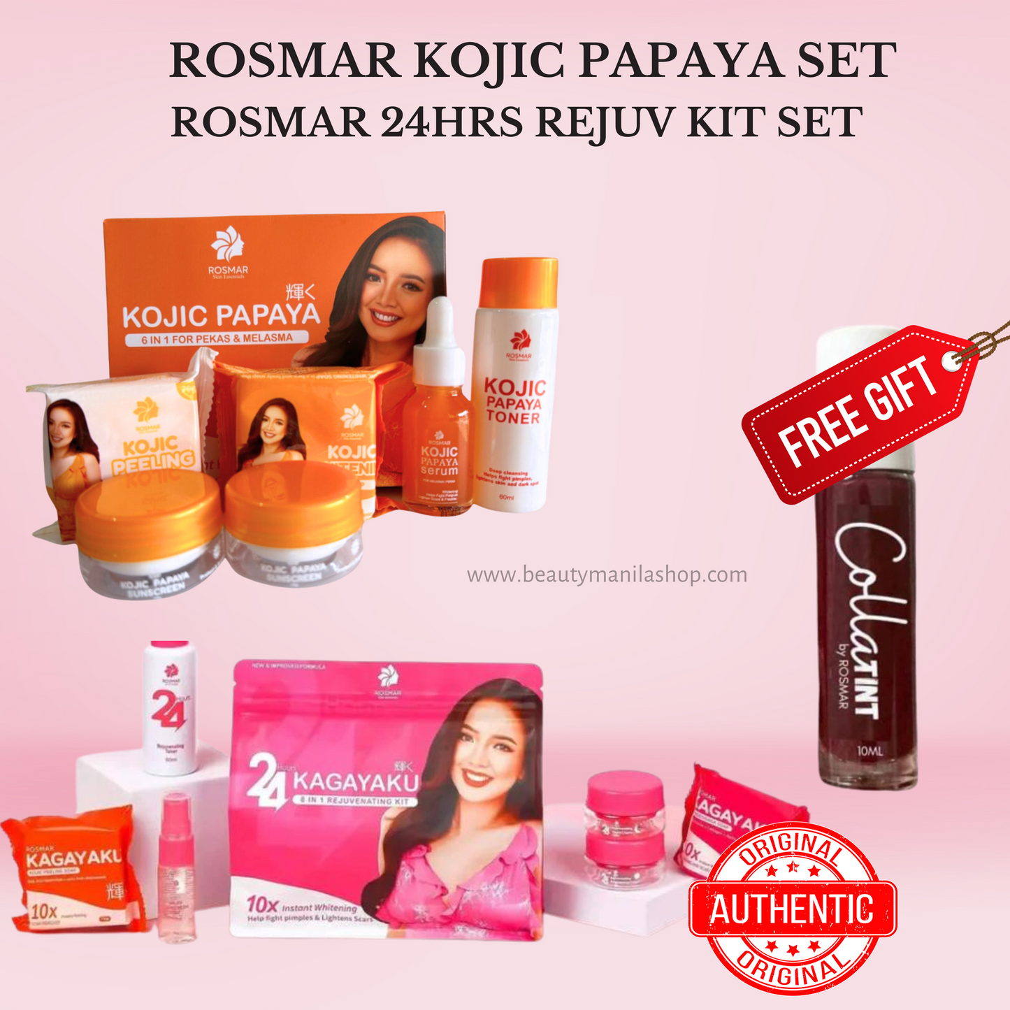 Rosmar REJUV - 24hrs Kagayaku Rejuvenating kit in 6in1 Pack Skincare Skin Repair Anti Aging Set