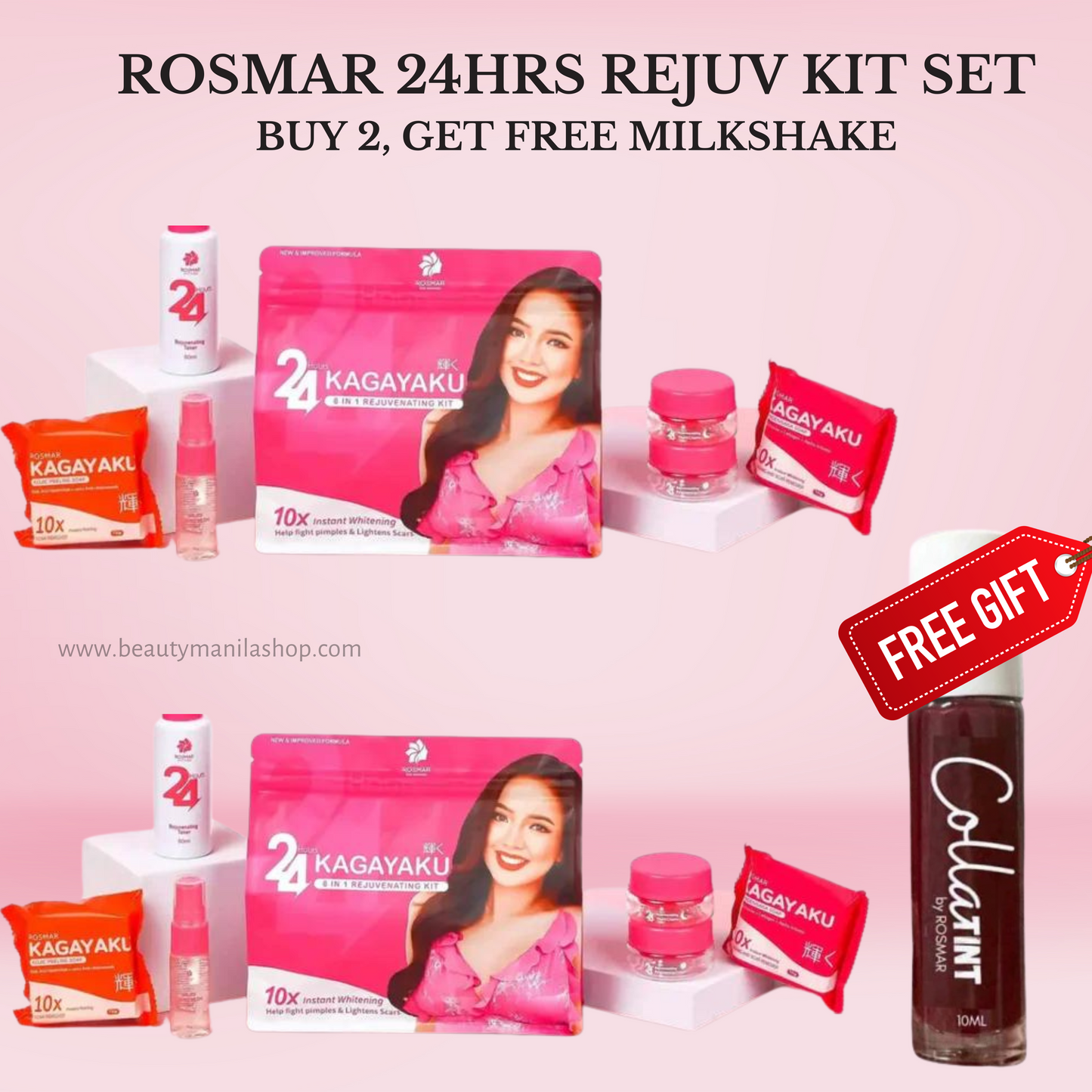 Rosmar REJUV - 24hrs Kagayaku Rejuvenating kit in 6in1 Pack Skincare Skin Repair Anti Aging Set
