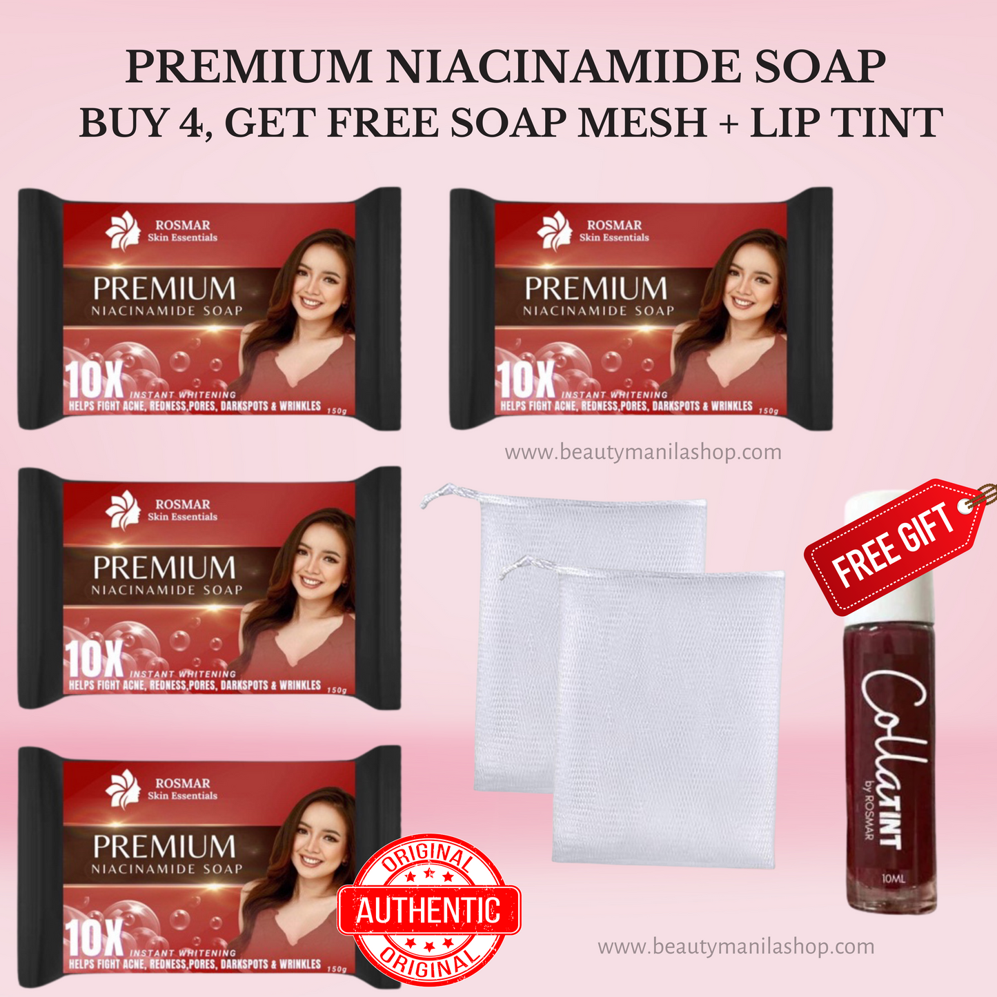 100% AUTHENTIC NIACINAMIDE SOAP 150g ROSMAR PREMIUM QUALITY