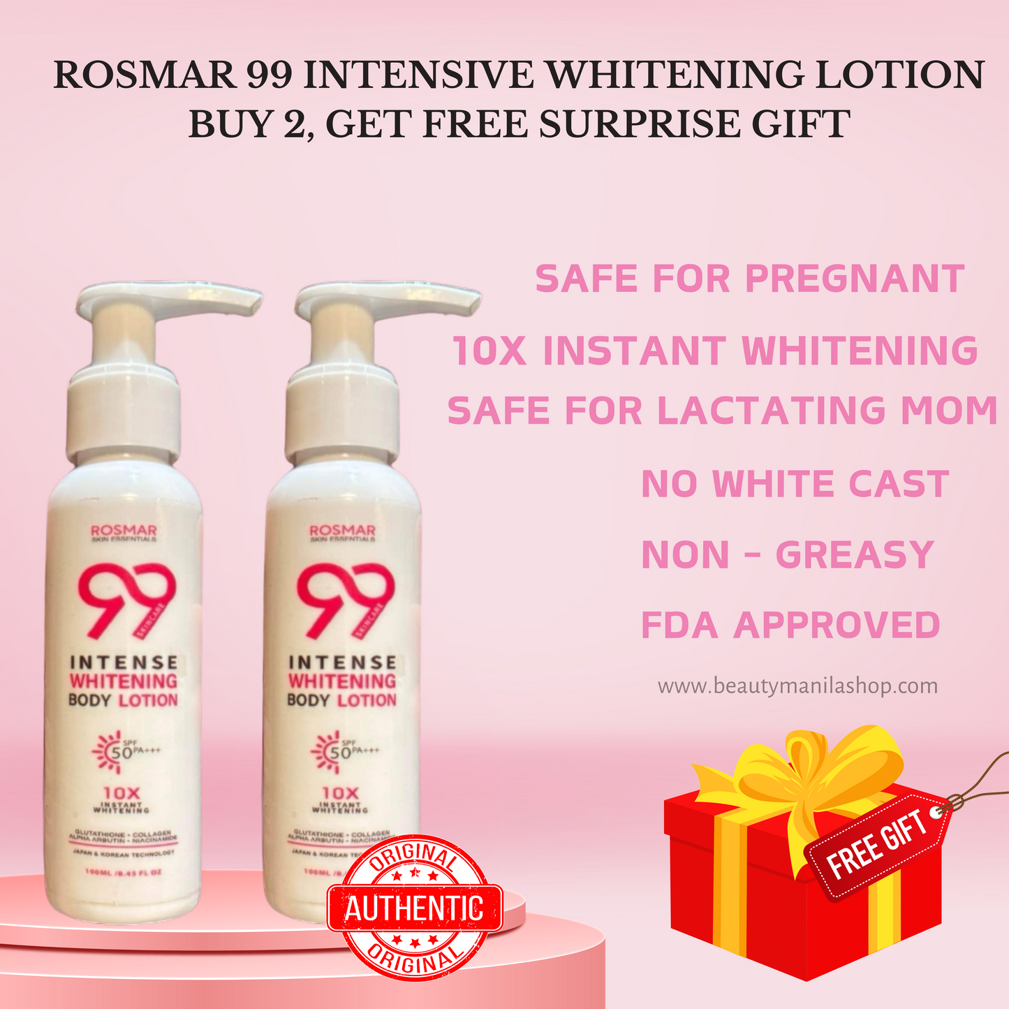 Rosmar 99 Skincare Intense Whitening Lotion | 100ml