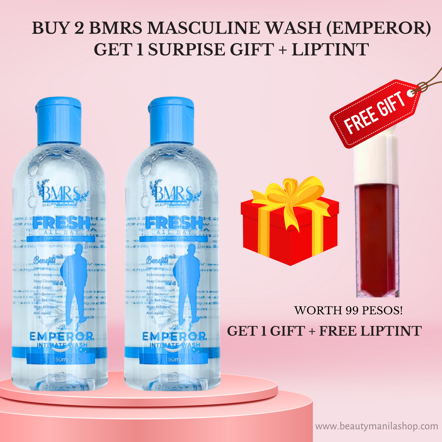 BMRS Original Fresh All Day Emperor Masculine Wash for Men 150ml