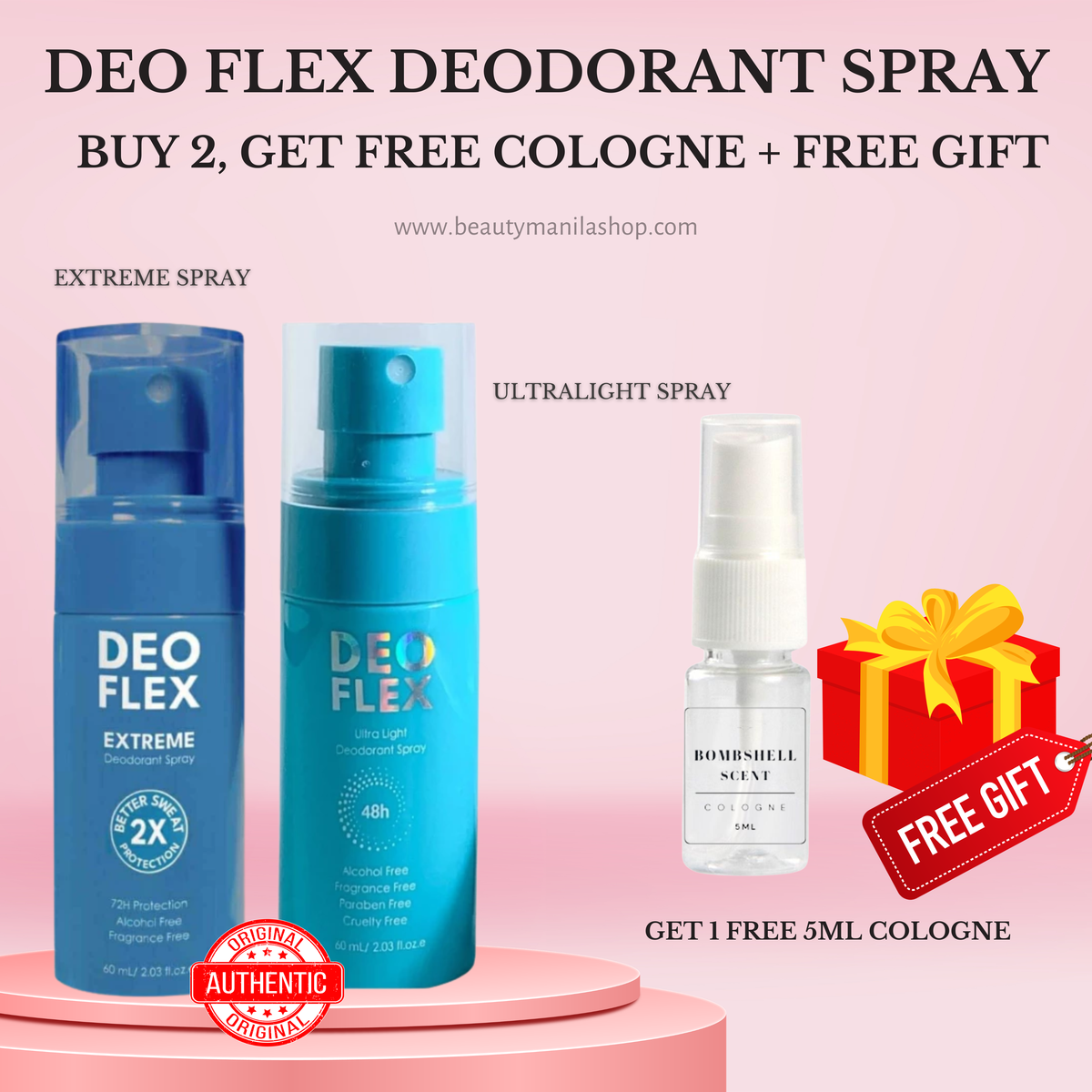 Deoflex Extreme and Ultralight Deodorant Spray by Mixtrue Beauty