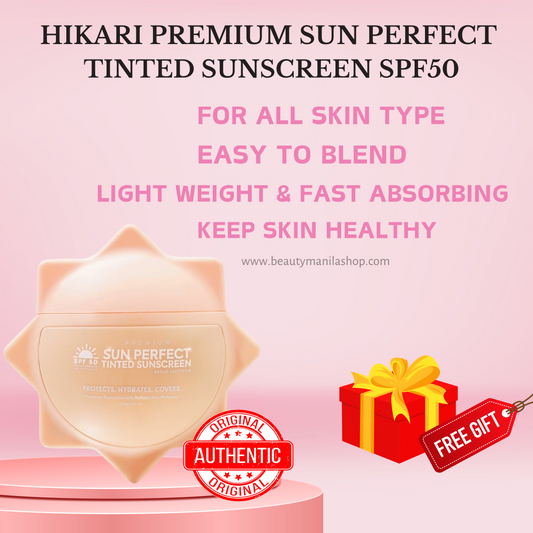 Hikari Premium Sun Perfect Tinted Sunscreen SPF50 PA+ | Lightweight, Glowing, Hydrating & Protection