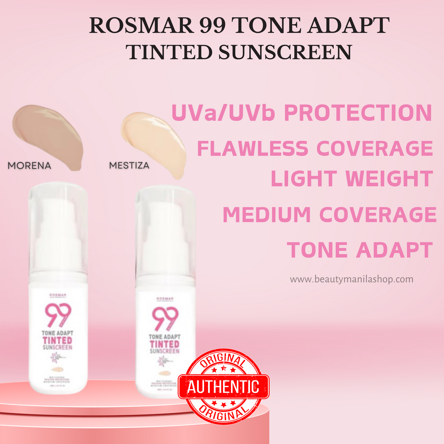 ROSMAR 99 TONE ADAPT TINTED SUNSCREEN SPF50+++ 30ml