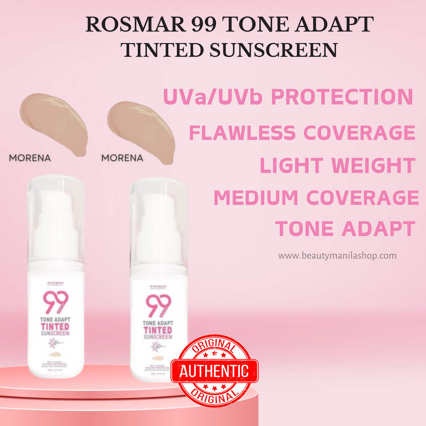 ROSMAR 99 TONE ADAPT TINTED SUNSCREEN SPF50+++ 30ml