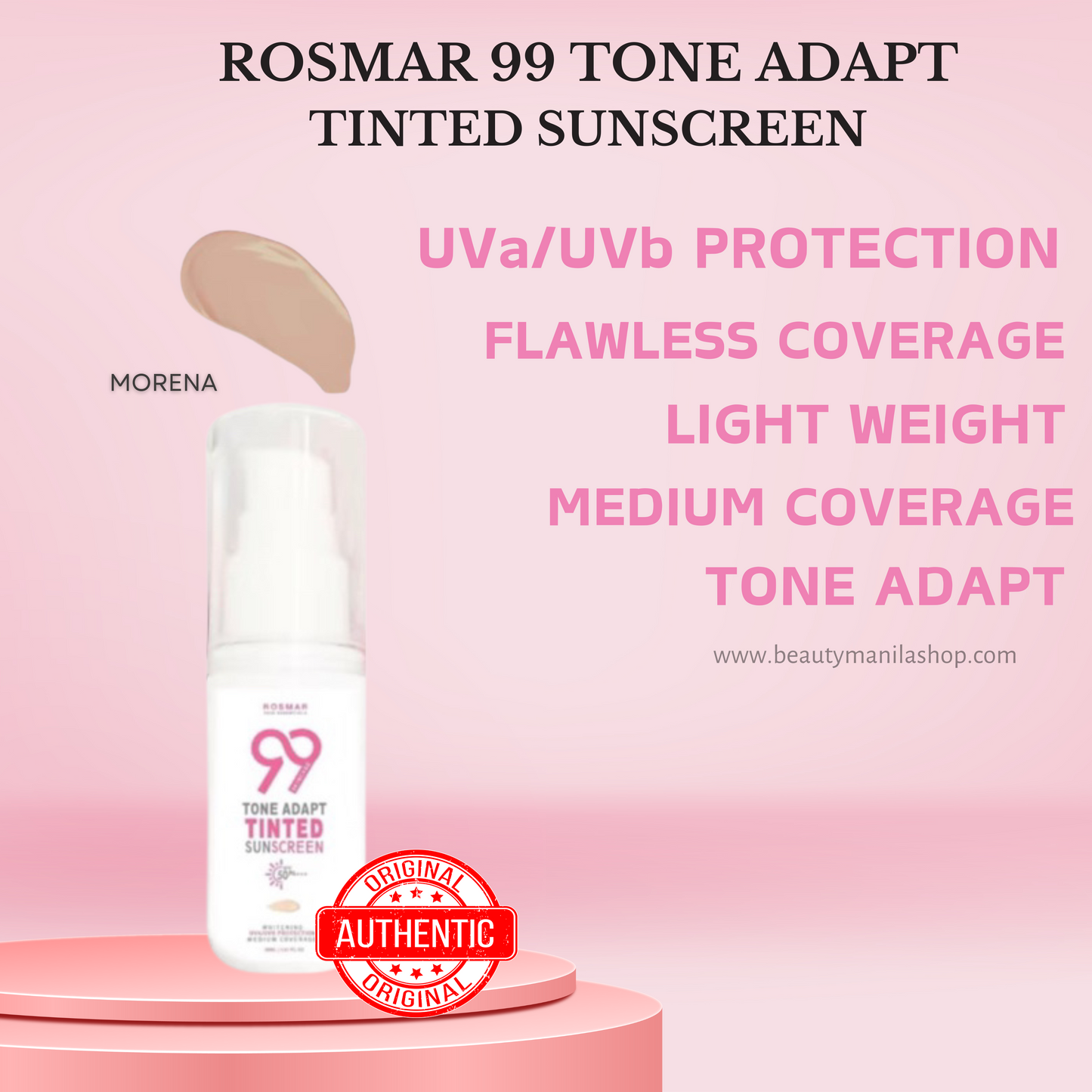 ROSMAR 99 TONE ADAPT TINTED SUNSCREEN SPF50+++ 30ml