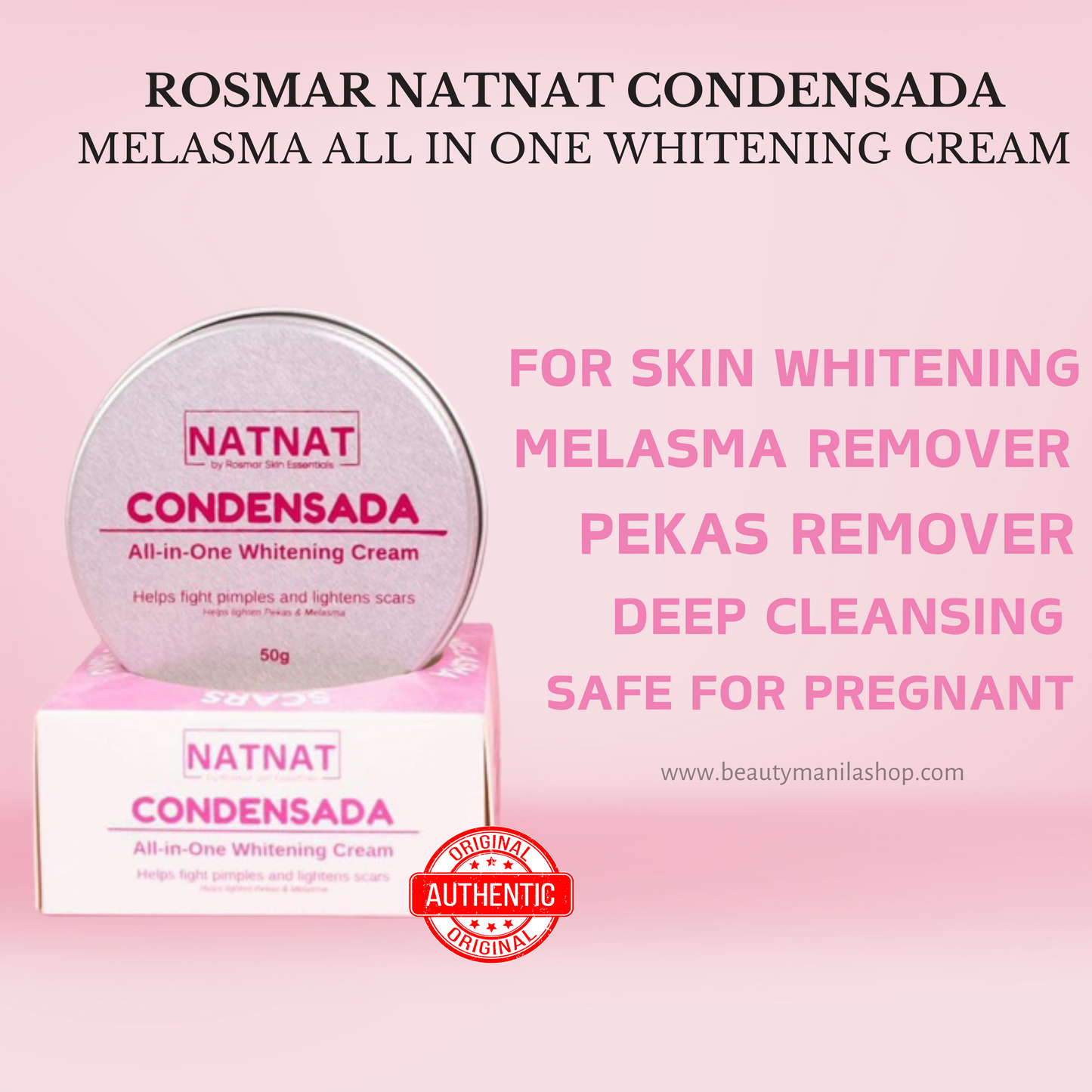 Rosmar NATNAT Condensada Melasma All-in-One Whitening Cream 50g
