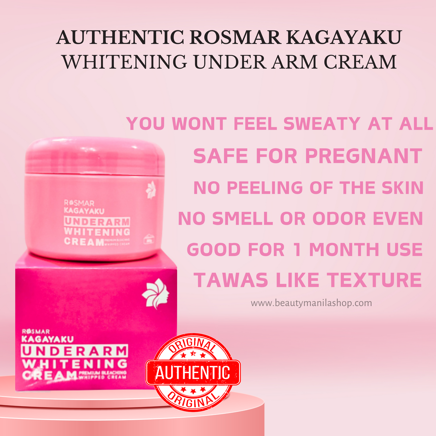 Rosmar Kagayaku Underarm Whitening Cream, Inguinal & Butt Cream And Deo Mist