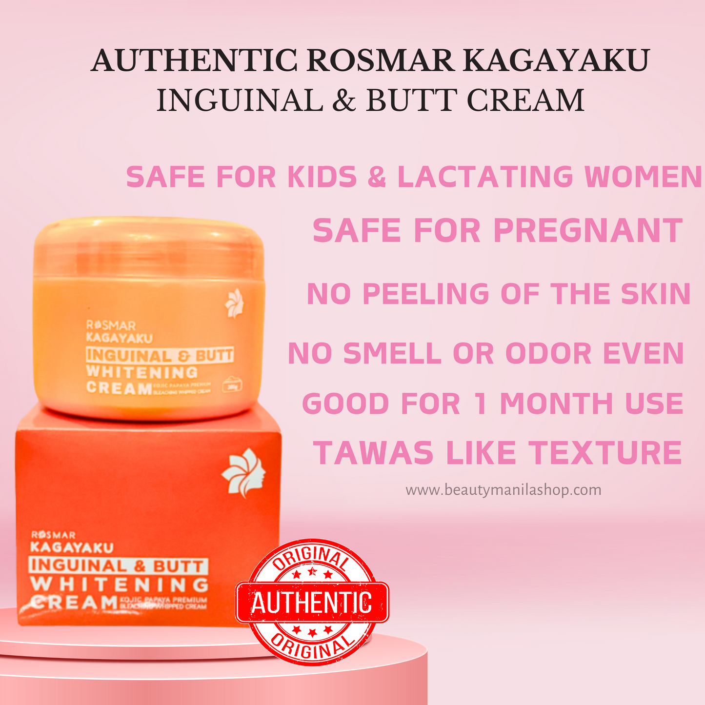 Rosmar Kagayaku Underarm Whitening Cream, Inguinal & Butt Cream And Deo Mist
