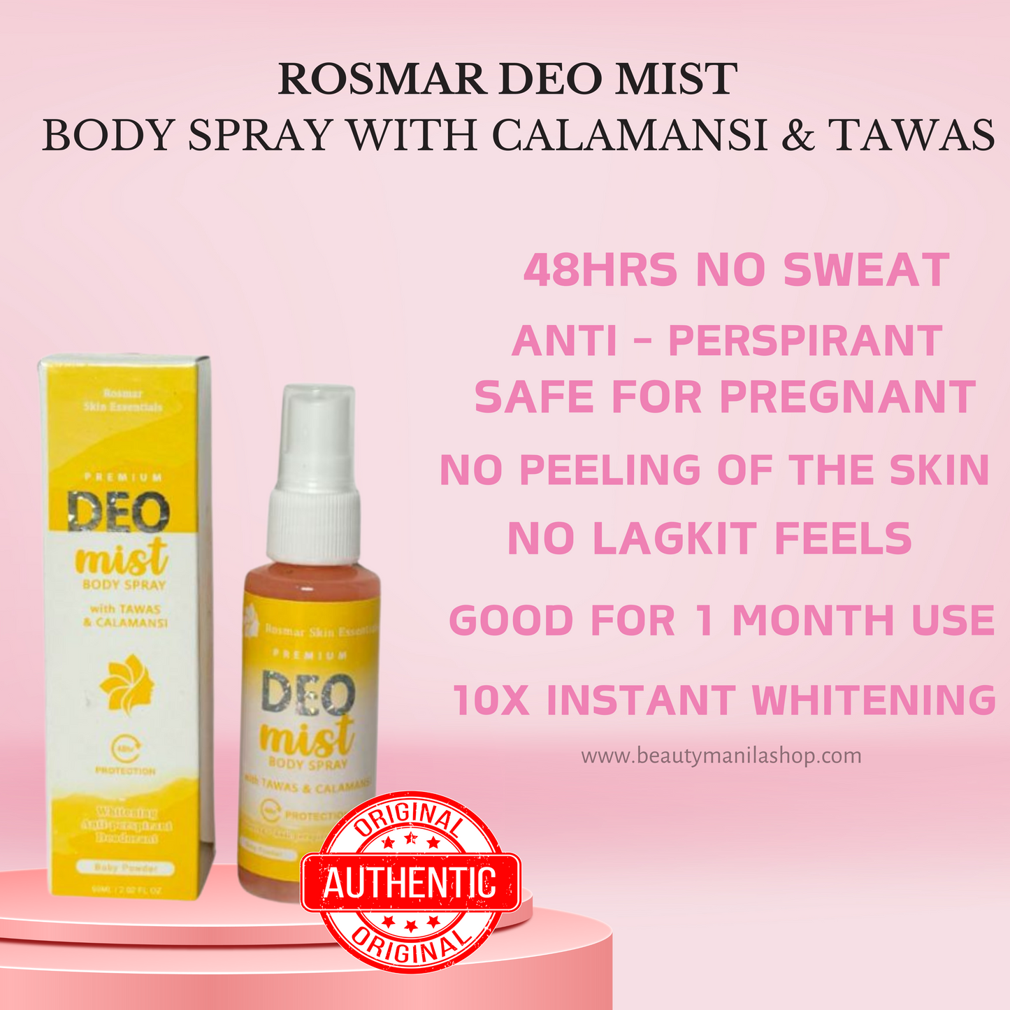 Rosmar Kagayaku Underarm Whitening Cream, Inguinal & Butt Cream And Deo Mist