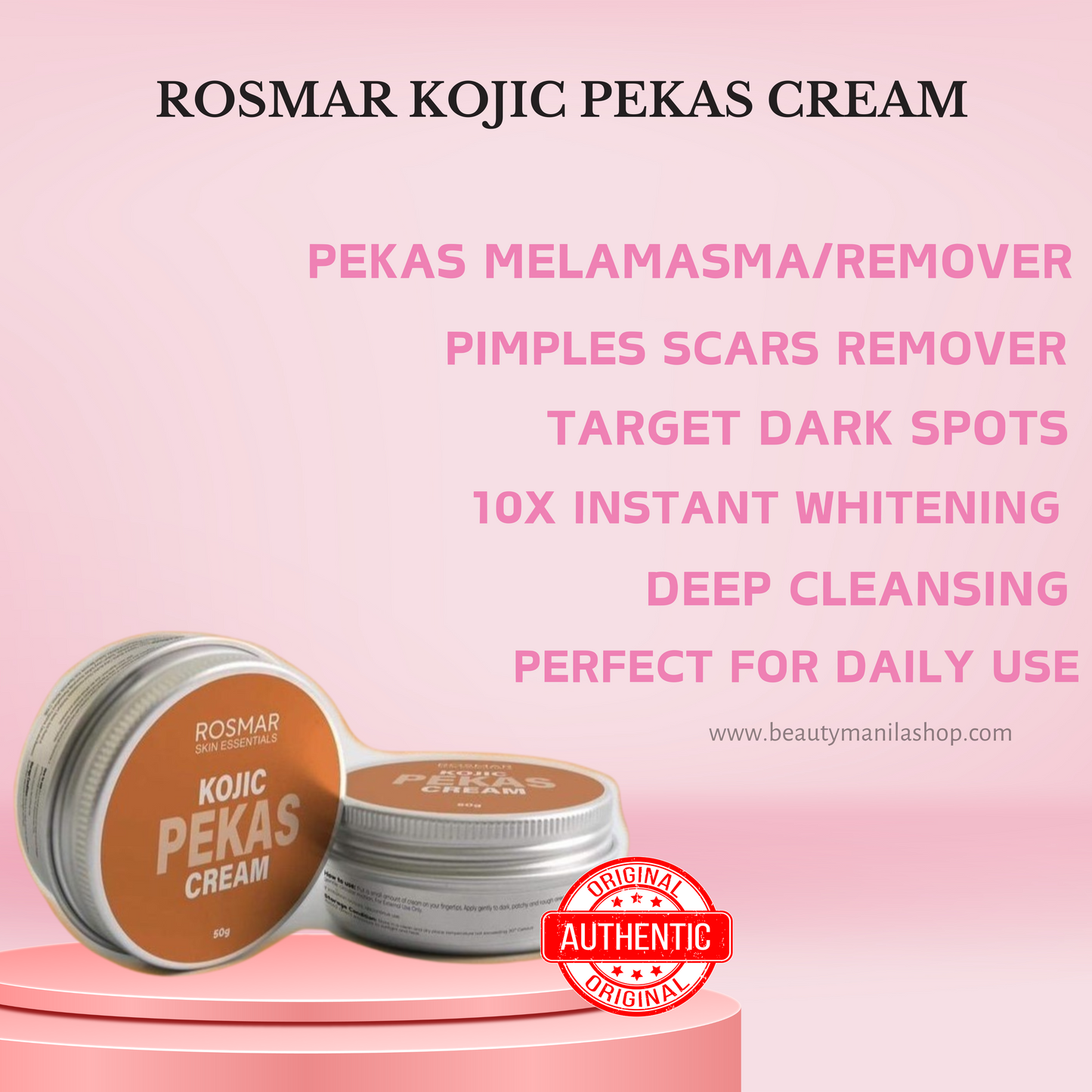 ROSMAR KOJIC PEKAS CREAM 50G PLUS KOJIC SUN PROTECT SUN SPRAY Moisturizers New Product