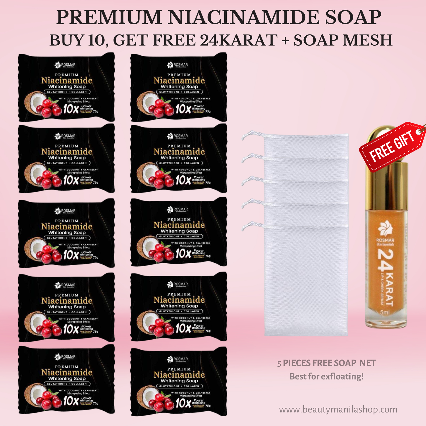 100% AUTHENTIC NIACINAMIDE SOAP 150g ROSMAR PREMIUM QUALITY