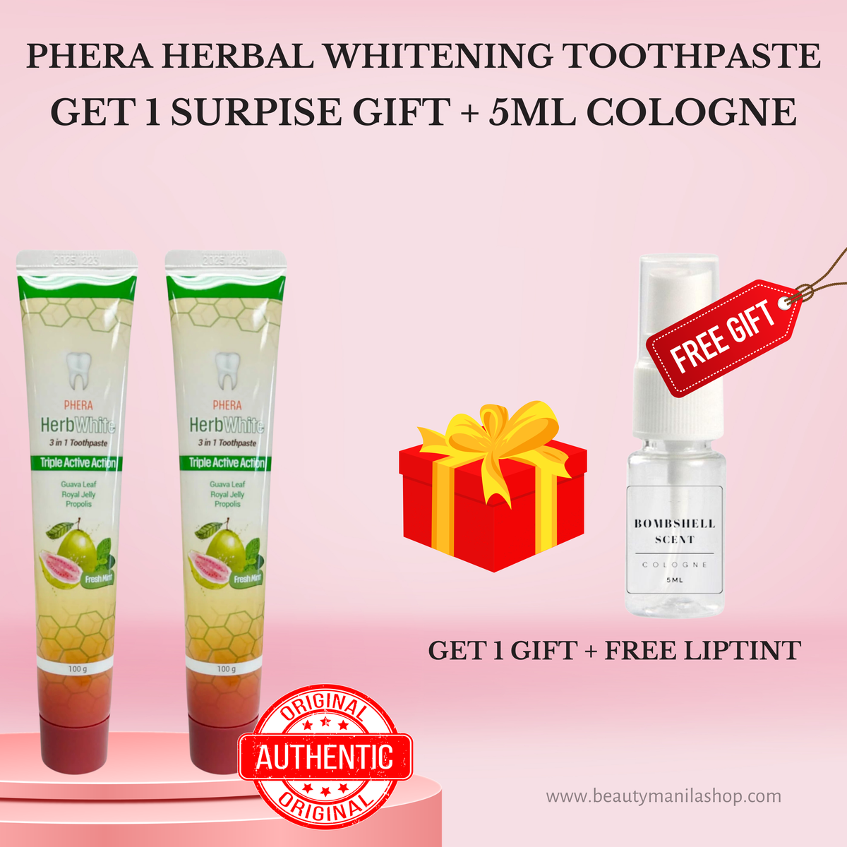PHERA Herbal Whitening Toothpaste 1 Tube (100g)
