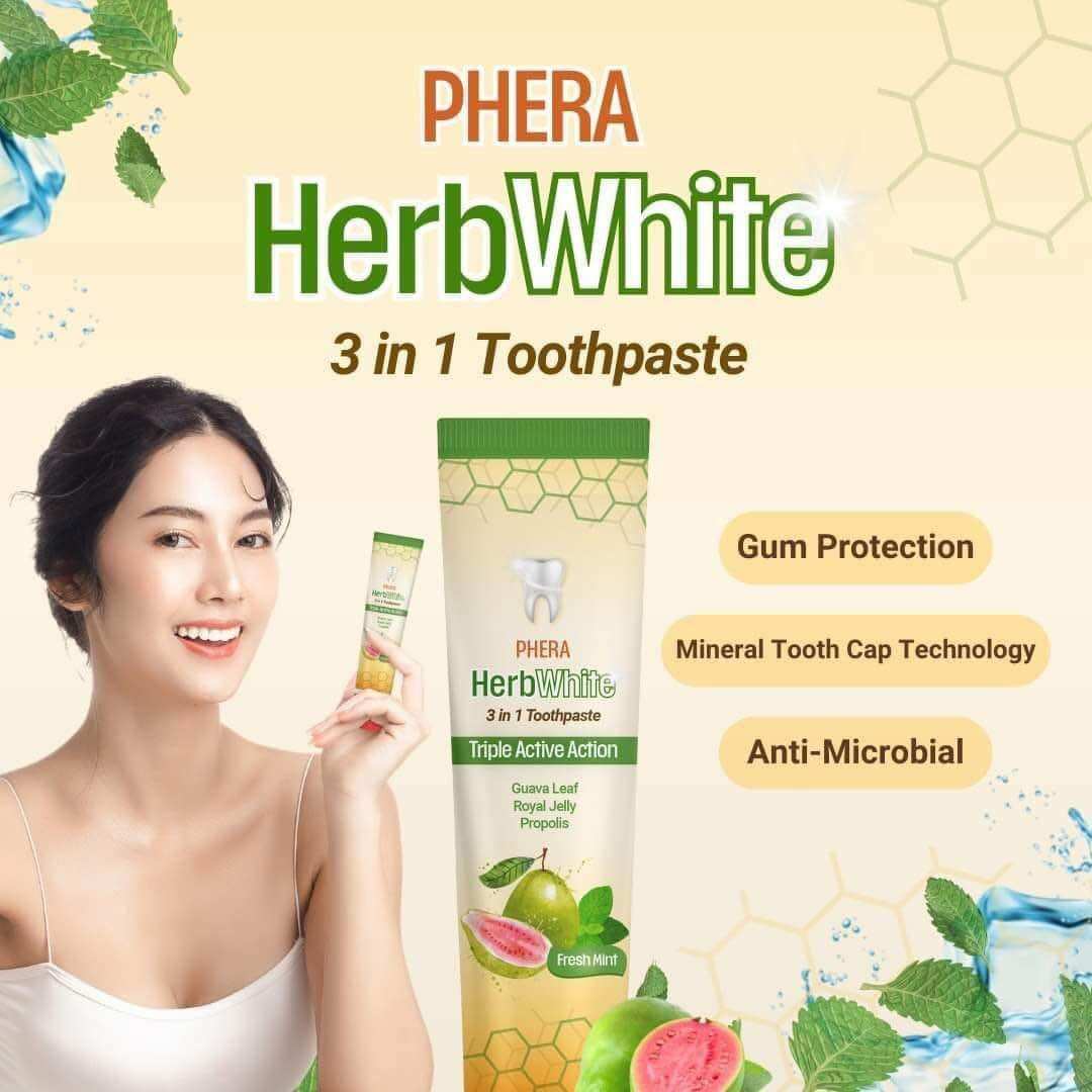 PHERA Herbal Whitening Toothpaste 1 Tube (100g)