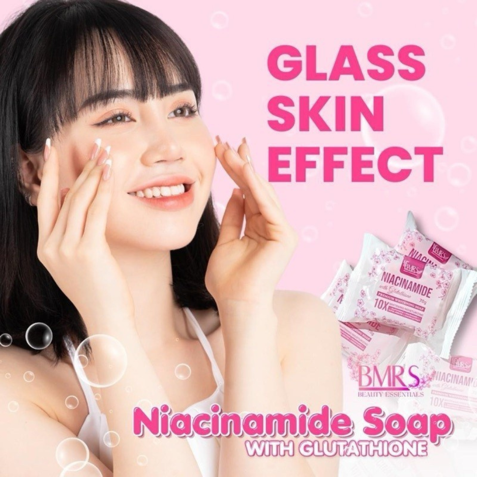 All New Packaging BMRS Niacinamide Soap 10x Whitening With Glutathione