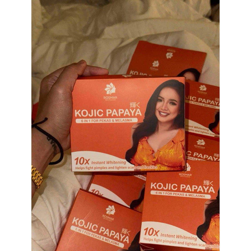 MOST EFFECTIVE SET ROSMAR KOJIC PAPAYA SET 6IN1 FOR GLASS SKIN, WHITENING,DARK SPOTS REMOVAL, PEKAS & MELASMA (BEST SELLER)