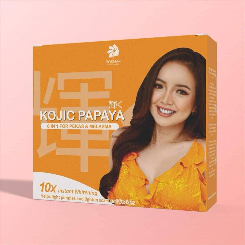 MOST EFFECTIVE SET ROSMAR KOJIC PAPAYA SET 6IN1 FOR GLASS SKIN, WHITENING,DARK SPOTS REMOVAL, PEKAS & MELASMA (BEST SELLER)