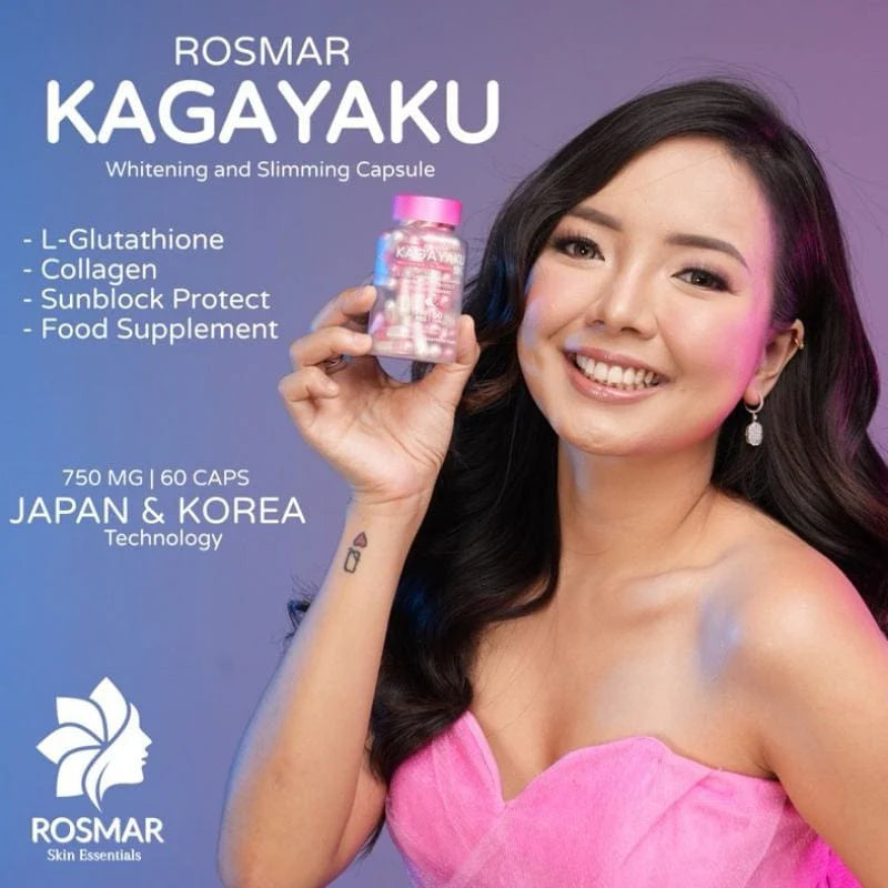 ROSMAR KAGAYAKU CAPS | Whitening & Slimming | Gluta , Collagen & Oral Sunblock 750mg 60 caps