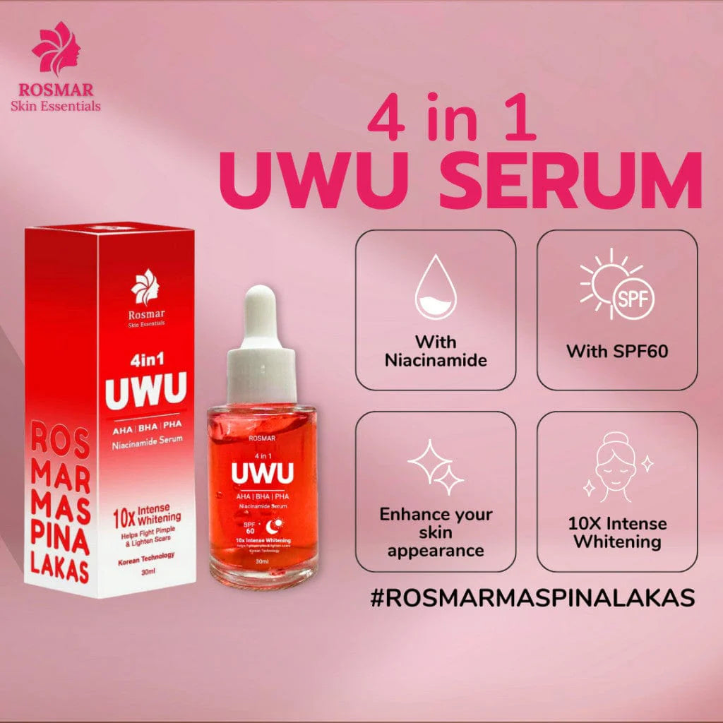 ROSMAR New 4in1 UWU NIACINAMIDE SERUM | AHA BHA & PHA | 30ml